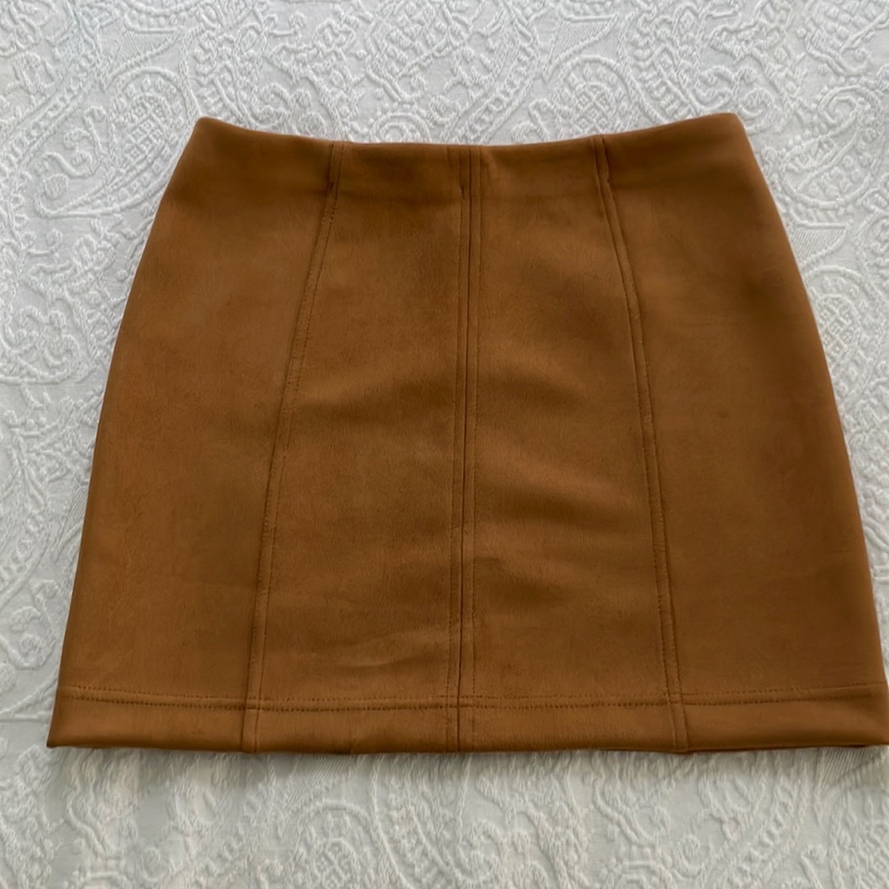 Tan Suede Mini Skirt